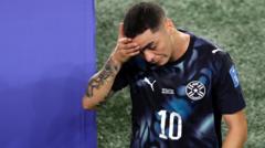 Miguel Almiron Receives Red Card for Mouth Covering in World Cup Match