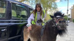 Miniature Therapy Horse Navigates London by Taxi, Offers Emotional Support
