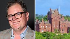 Unsold Concrete Cow Becomes Memento for Alan Carr After Castle Auction